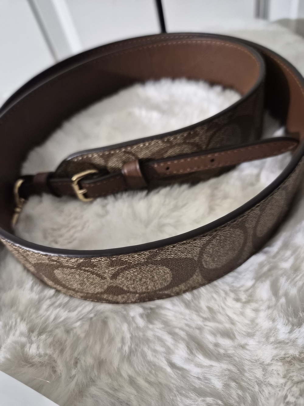 COACH Brown Signature Canvas Bag Strap - Picture 3 of 9